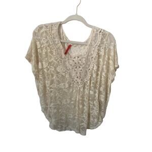 Boho Cream  lace and embroidered top